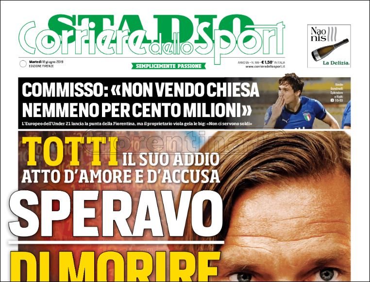 Quotidiani: la prima pagina di Qs, Stadio, Gazzetta, CorSport, Tuttosport