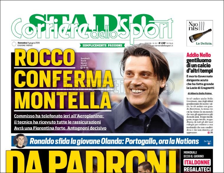 Quotidiani: la prima pagina di Qs, Stadio, Gazzetta, Corriere dello Sport, Tuttosport