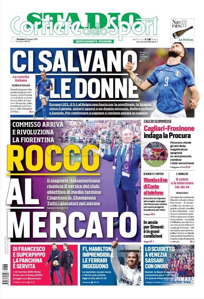 Quotidiani: la prima pagina di Qs, Stadio, Gazzetta, Corriere dello Sport, Tuttosport