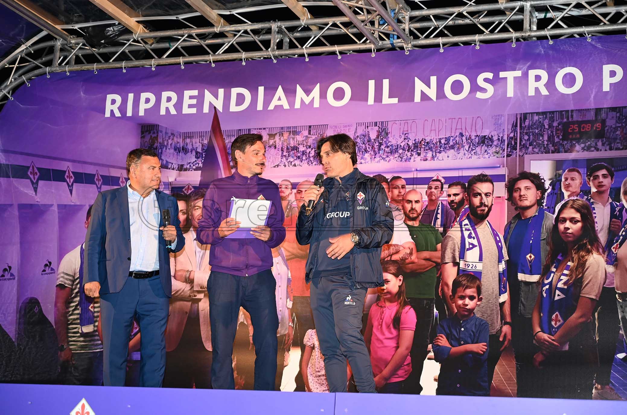 FIORENTINA 10-07-2019 PRESENTAZIONE DELLA SQUADRA. JOE BARONE E VINCENZO MONTELLA. GALASSI SILVANO/SILPRESS