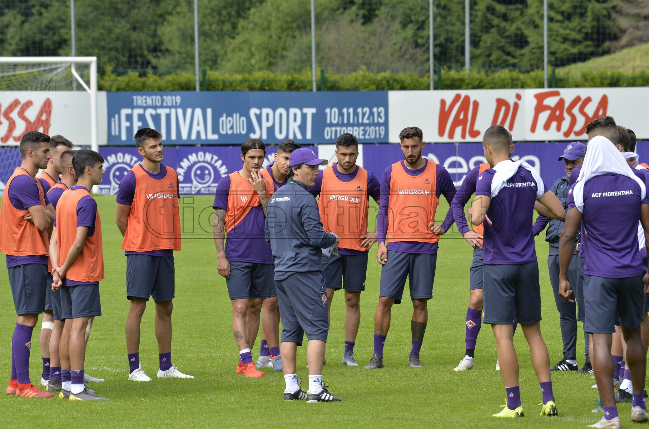 FIORENTINA 12-07-2019 RITIRO DI MOENA. VINCENZO MONTELLA PARLA ALLA SQUADRA. GALASSI SILVANO/SILPRESS