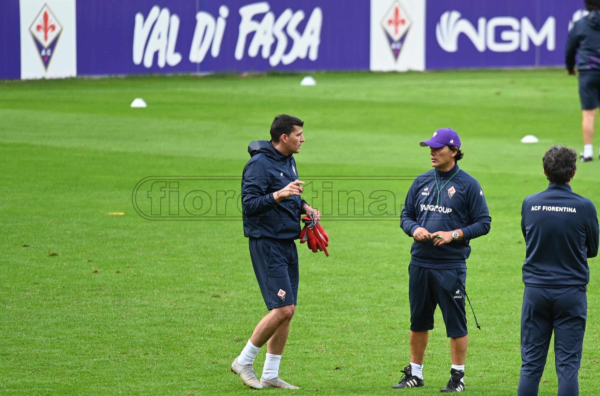 FIORENTINA 07-07-2019 RITIRO DI MOENA. VINCENZO MONTELLA PARLA A LOPEZ. GALASSI SILVANO/SILPRERSS