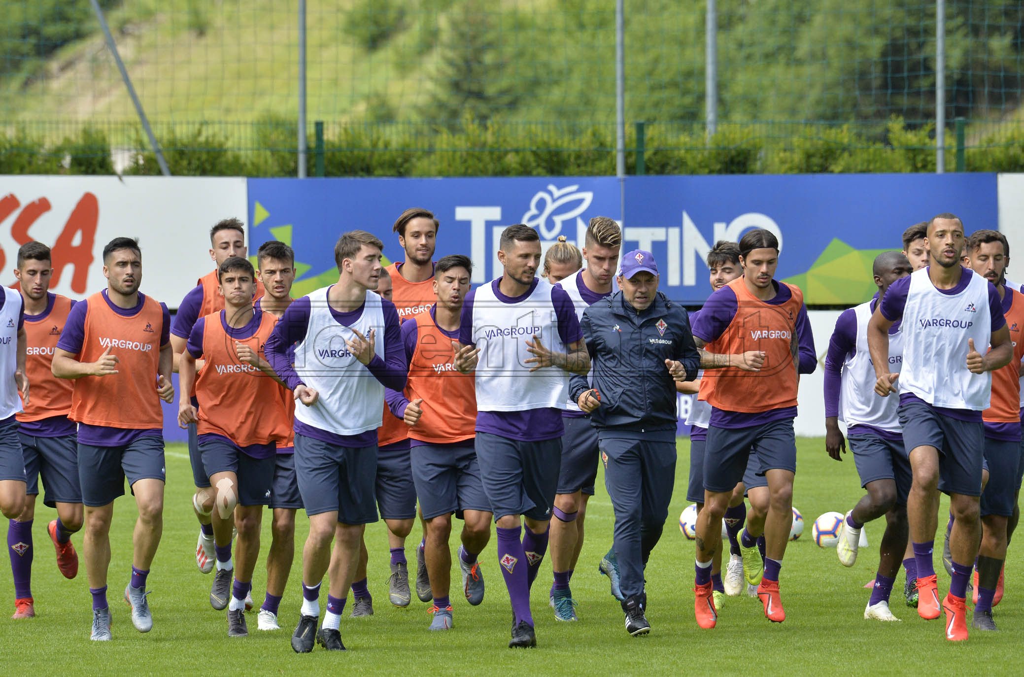 FIORENTINA 12-07-2019 RITIRO DI MOENA. GRUPPO IN ALLENAMNETO. GALASSI SILVANO/SILPRESS