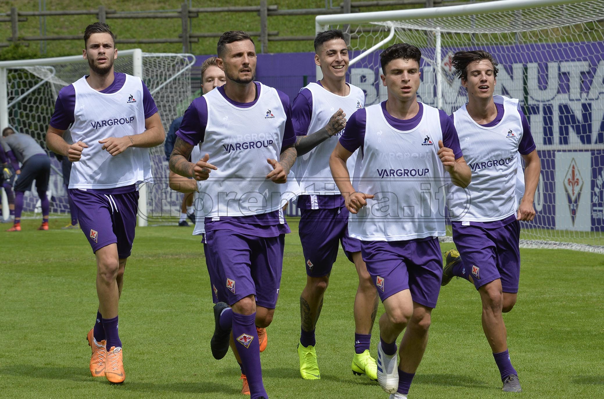 FIORENTINA 13-07-2019 RITIRO DI MOENA. GRUPPO IN ALLENAMENTO. CYRIL THEREAU. GALASSI SILVANO/SILPRESS