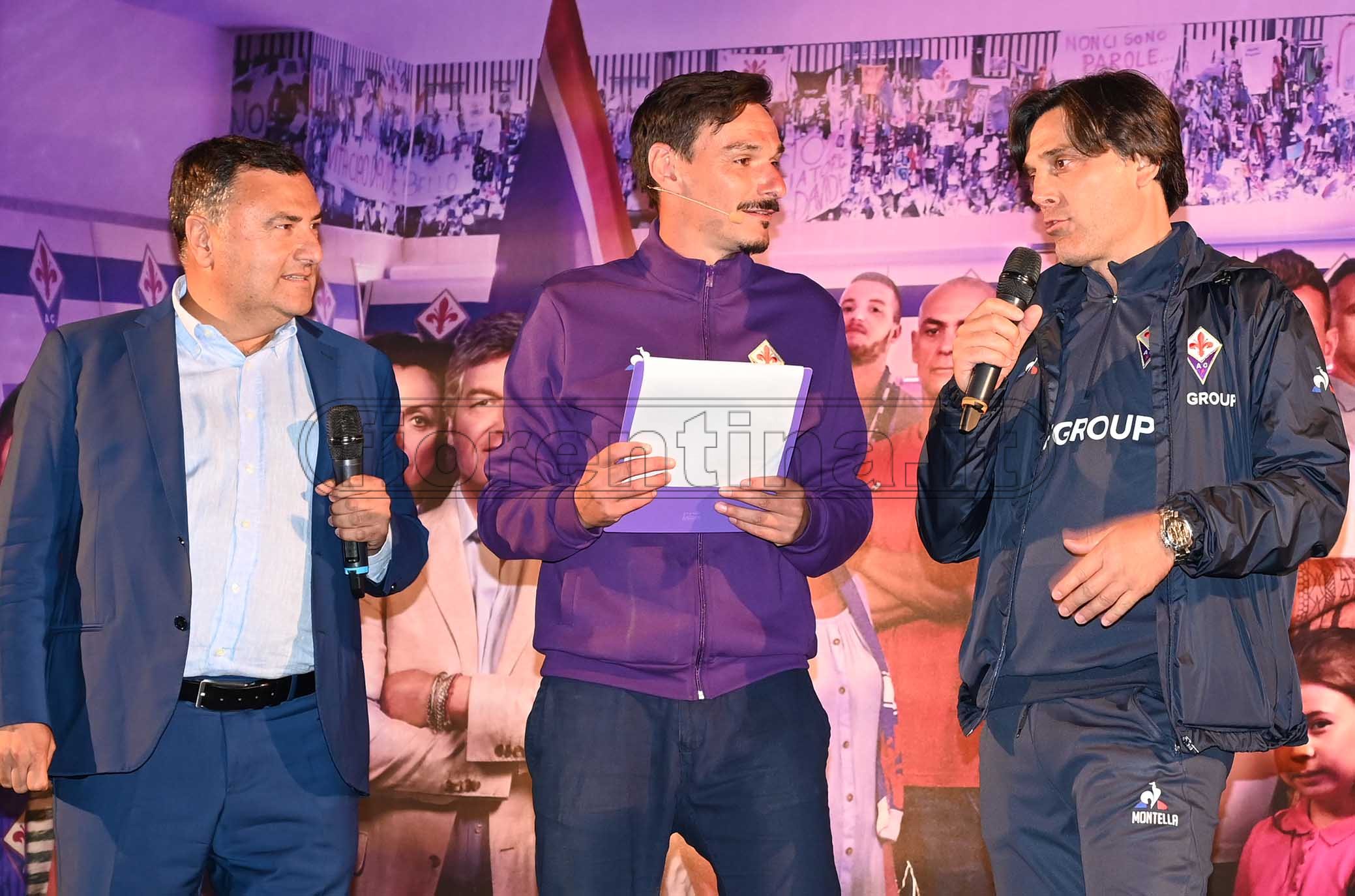 FIORENTINA 10-07-2019 PRESENTAZIONE DELLA SQUADRA. JOE BARONE E VINCENZO MONTELLA. GALASSI SILVANO/SILPRESS