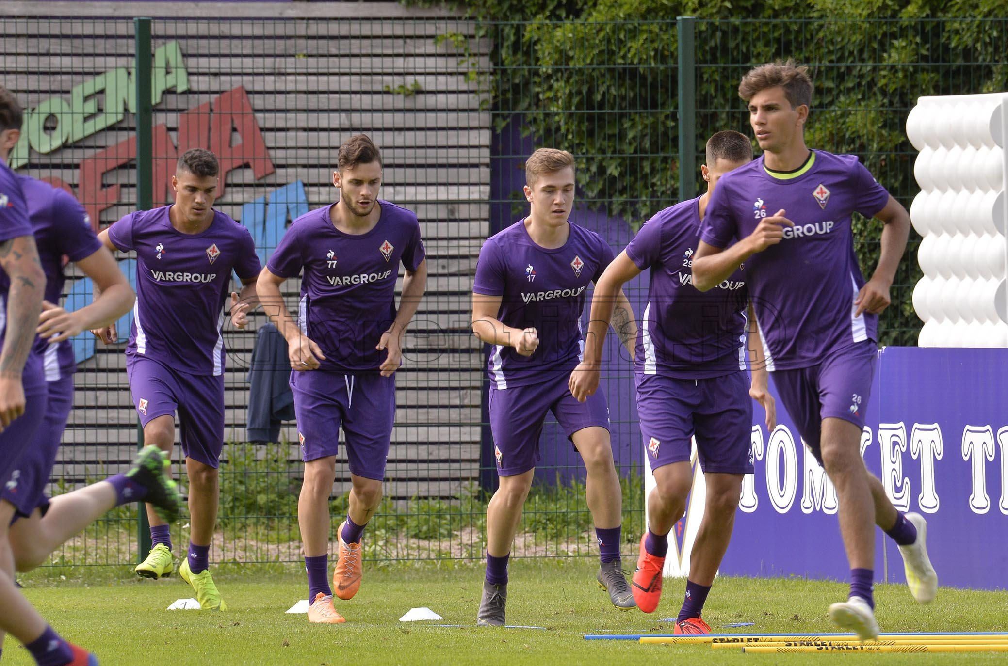 FIORENTINA 13-07-2019 RITIRO DI MOENA. GRUPPO IN ALLENAMNETO. GALASSI SILVANO/SILPRES