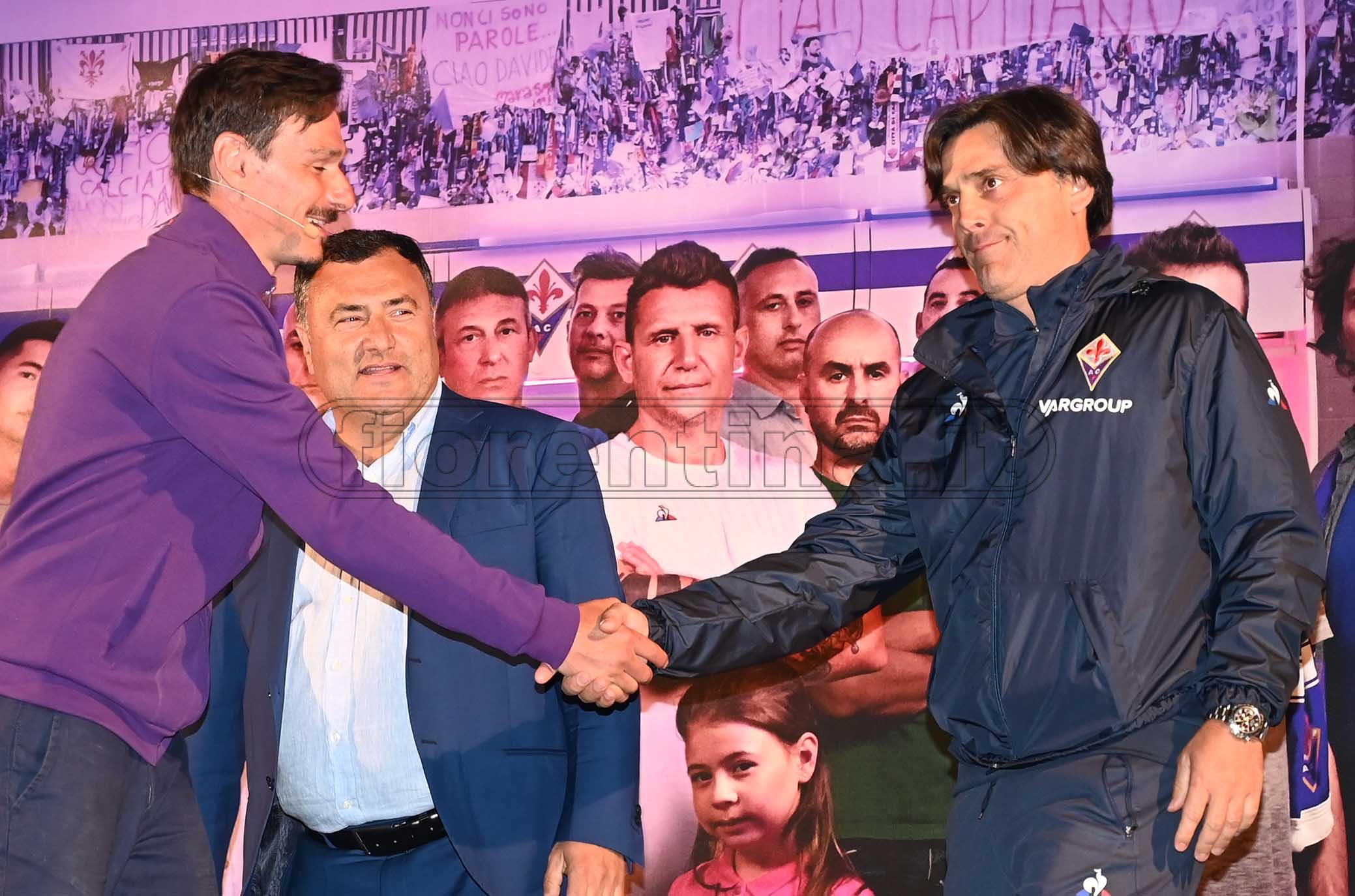 FIORENTINA 10-07-2019 PRESENTAZIONE DELLA SQUADRA. JOE BARONE E VINCENZO MONTELLA. GALASSI SILVANO/SILPRESS