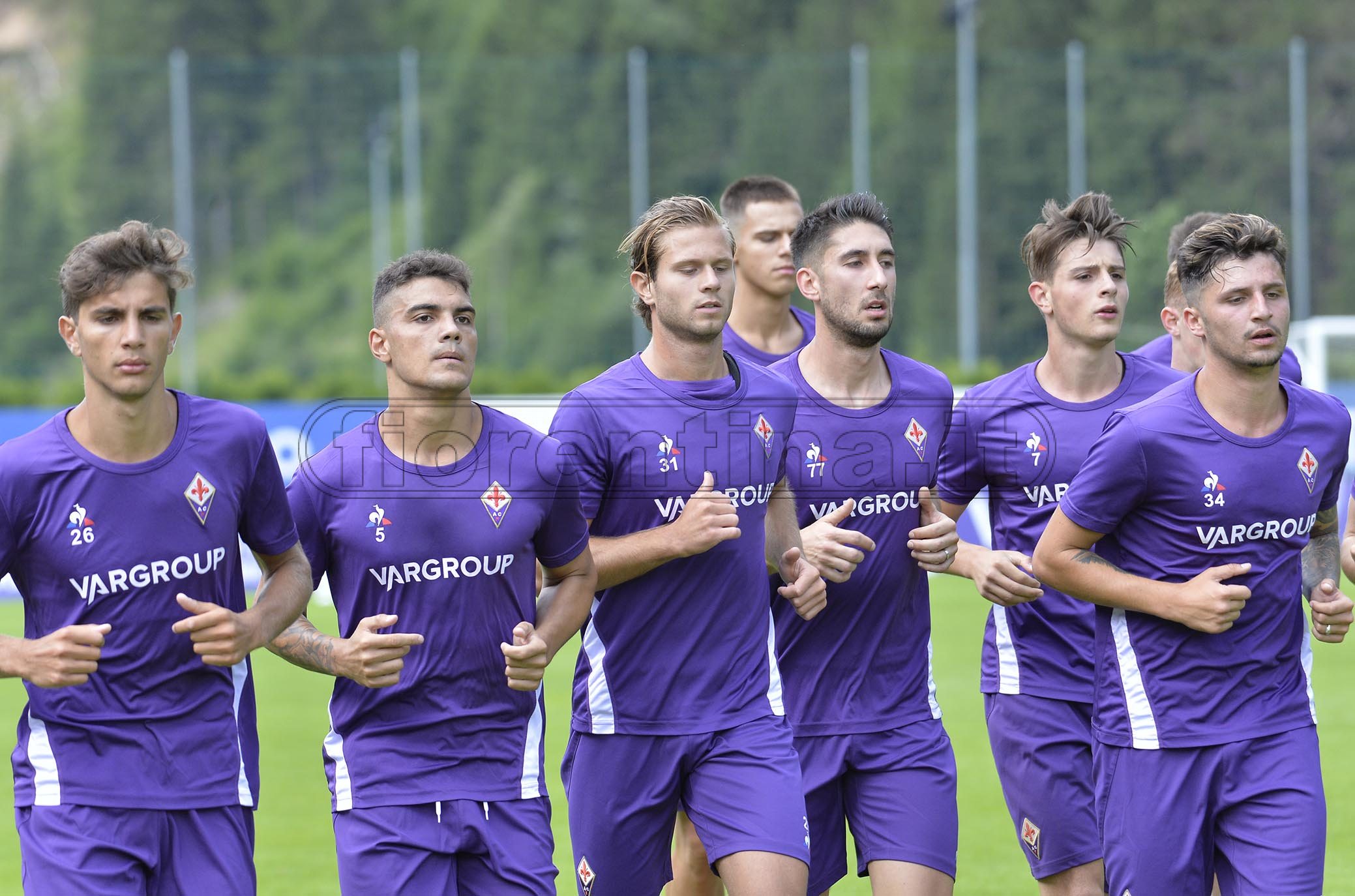 FIORENTINA 13-07-2019 RITIRO DI MOENA. GRUPPO IN ALLENAMENTO. GALASSI SILVANO/SILPRESS