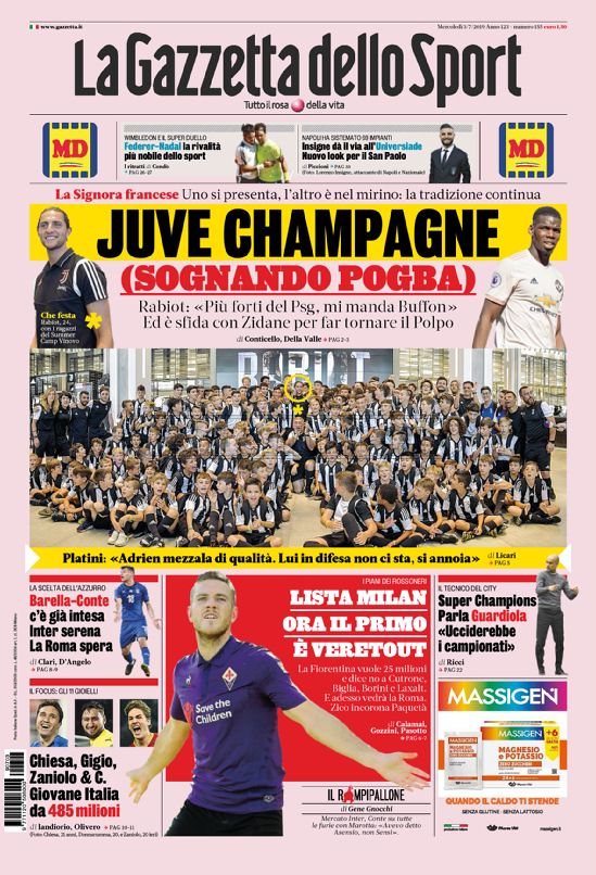 Quotidiani: la prima pagina di Qs, Stadio, Gazzetta, CorSport, Tuttosport