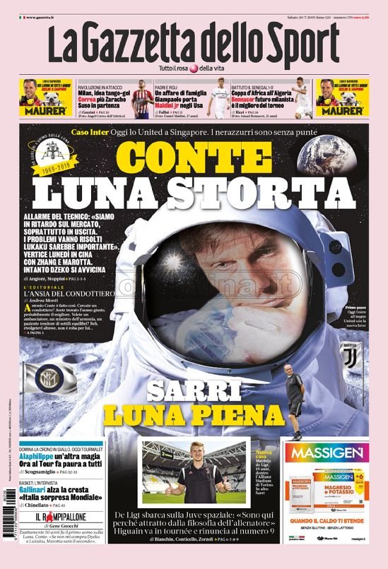 Quotidiani: la prima pagina di Qs, Stadio, Gazzetta, Corriere dello Sport, Tuttosport