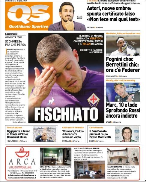 Quotidiani: la prima pagina di Qs, Stadio, Gazzetta, Corriere dello Sport, Tuttosport