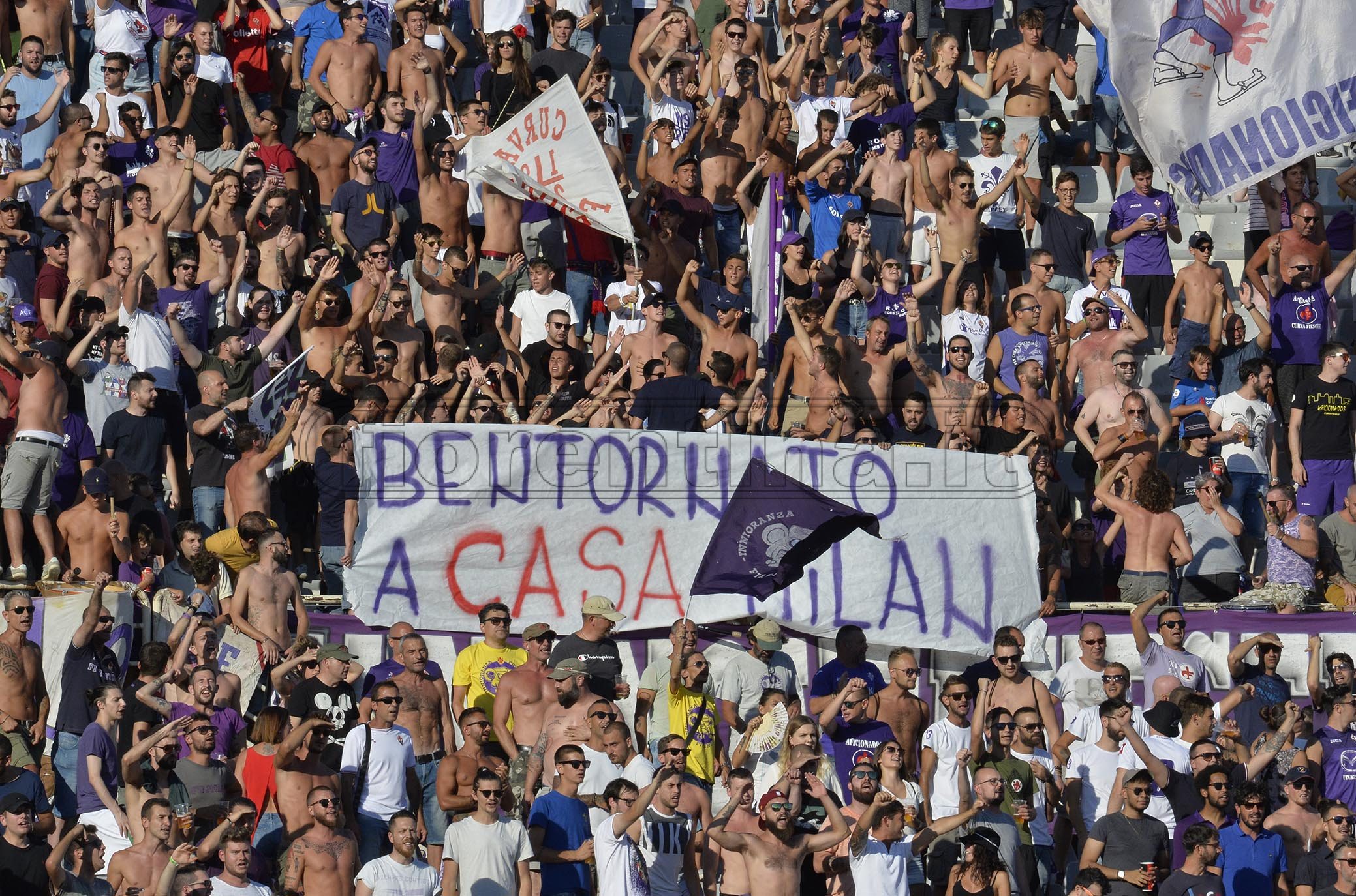 FIORENTINA - MONZA COPPA ITALIA 18-08-2019. STRISCIONE MILAN BADELJ