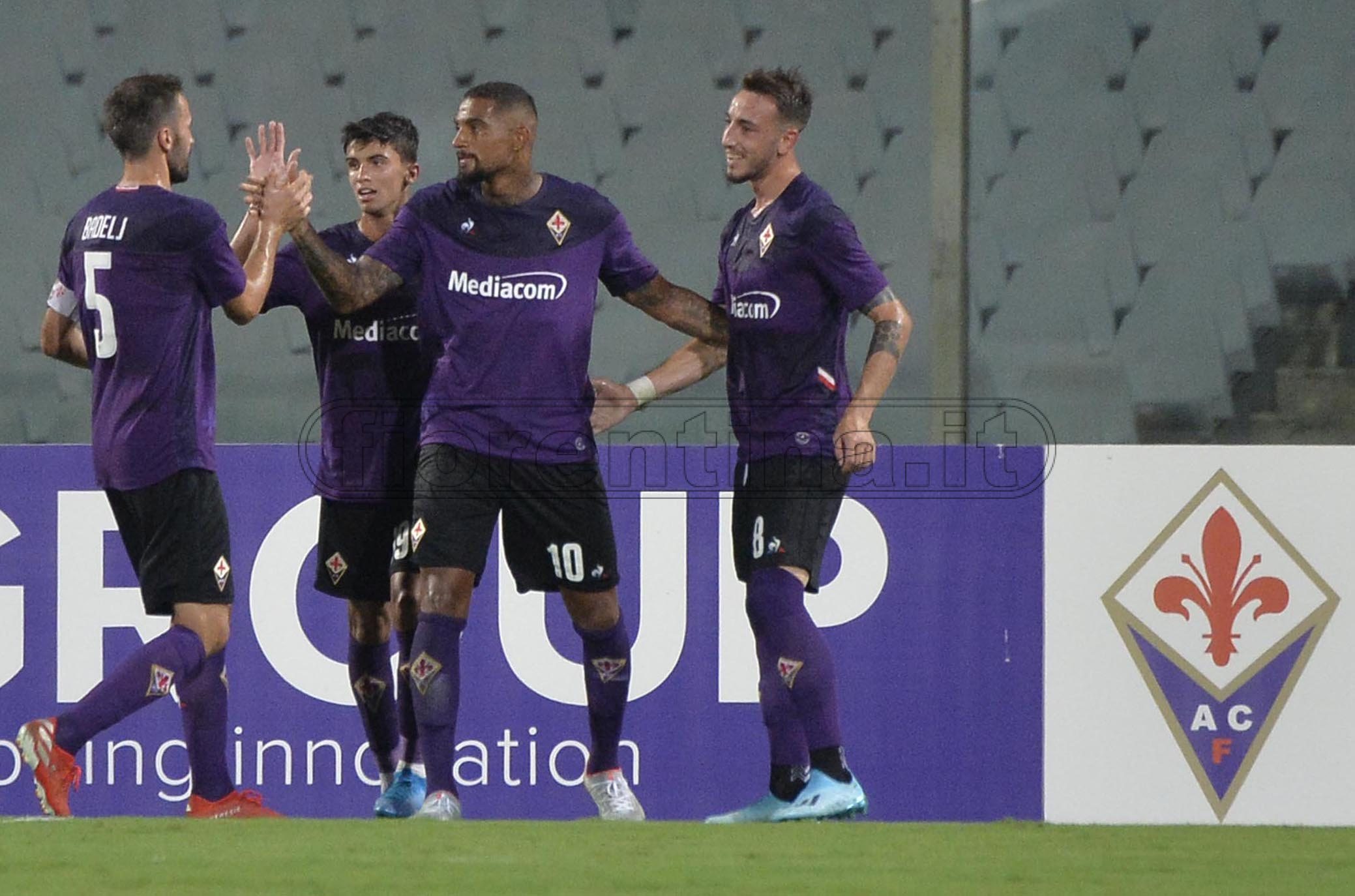 11/08/2019.FIORENTINA-GALATASARAY.ESULTANZA DI BOATENG E SOTTIL.SILPRESS