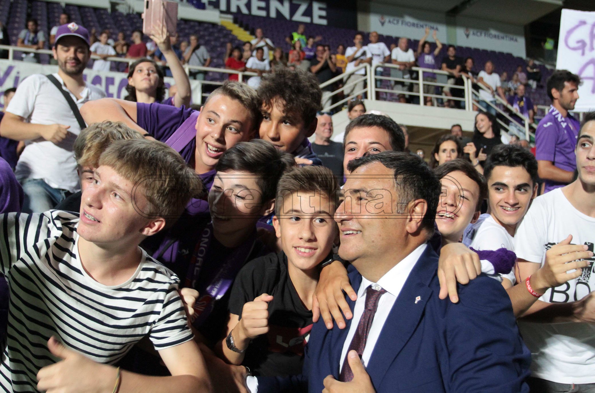 FIORENTINA 22-08-2019 PRESENTAZIONE DI FRANCK RIBERY AL FRANCHI CON I TIFOSI JOE BARONE ROBERTO VICARIO/ SILPRESS
