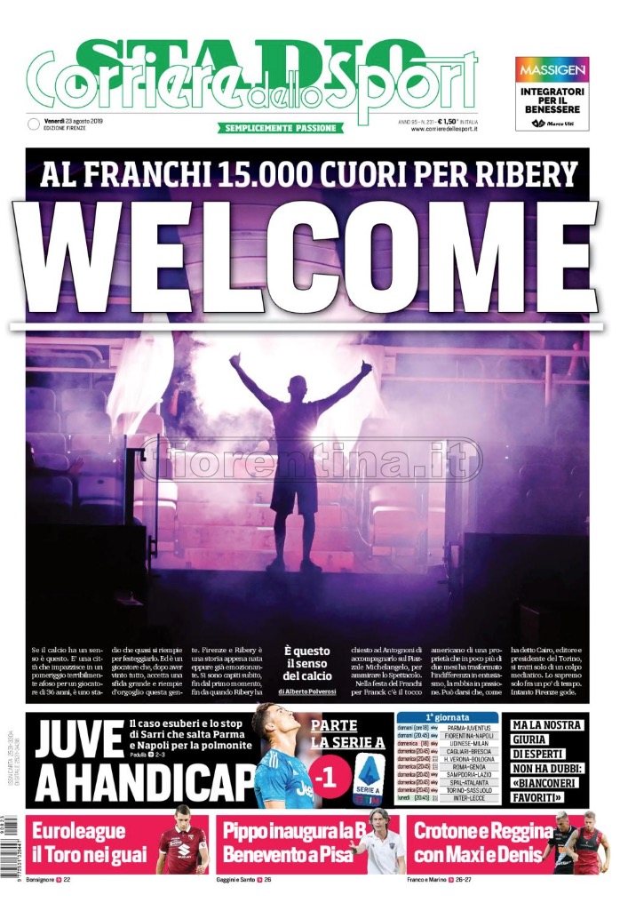 Quotidiani: la prima pagina di Qs, Stadio, Gazzetta, Corriere dello Sport, Tuttosport