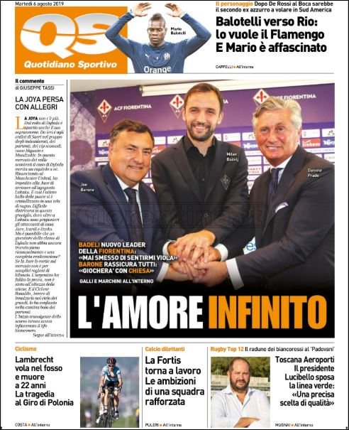 Quotidiani: la prima pagina di Qs, Stadio, Gazzetta, Corriere dello Sport, Tuttosport
