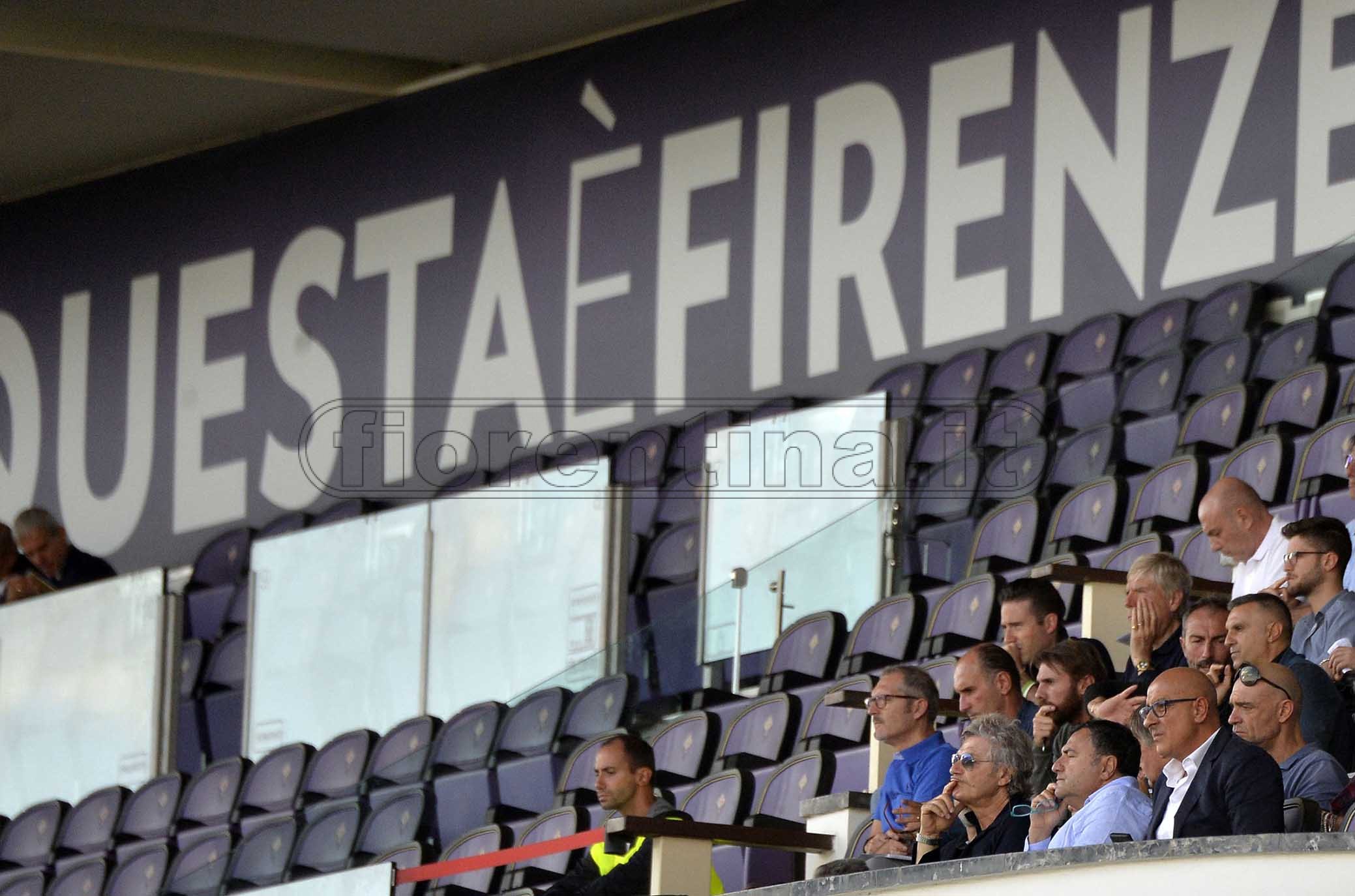 FIORENTINA PRIMAVERA-ROMA PRIMAVERA 28-09-2019. TRIBBUNA VIP GIANCARLO ANTOGNONI E JOE BARONA CON VINCENZO VERGINE. GALASSI SILVANO/SILPRESS