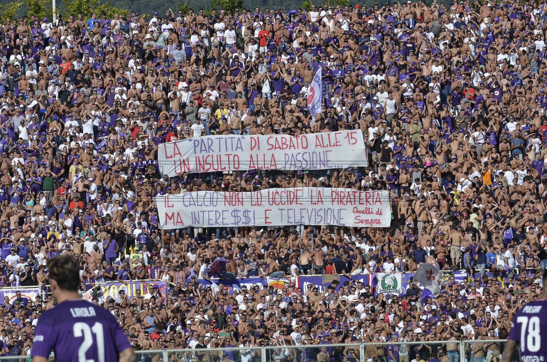 FIORENTINA-JUVENTUS 14-09-2019 TIFOSI FIORENTINA STRISCIONE DIRITTI. GALASSI SILVANOSILPRESS