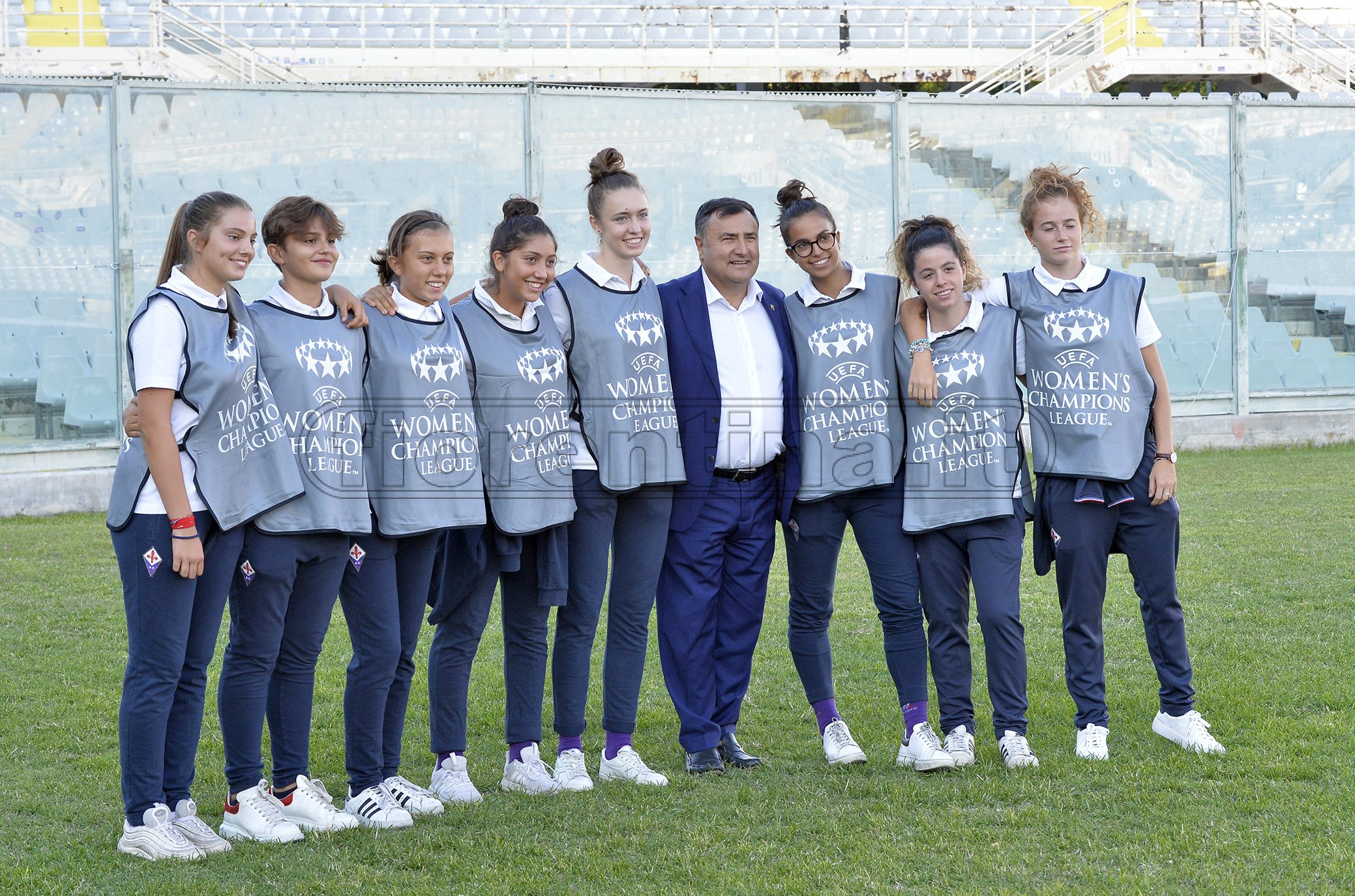FIORENTINA WOMEN'S - ARSENAL CHAMPIONS LEAGUE.12-09-2019. JOE BARONE CON LE RAGAZZE DELLA FIORENTINA. GALASSI SILVANO/SILPRESS