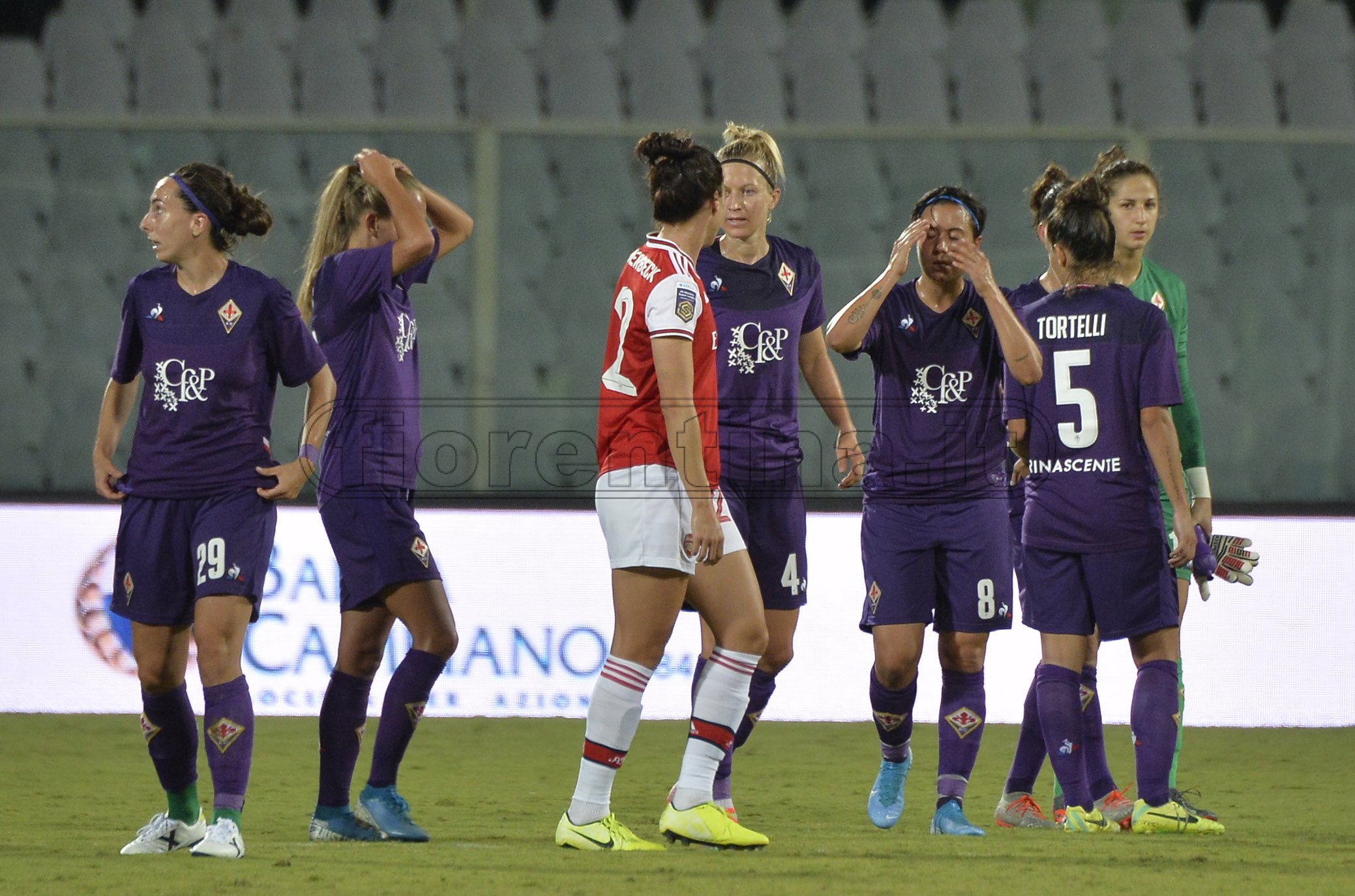 FIORENTINA WOMEN'S - ARSENAL CHAMPIONS LEAGUE 12-09-2019 DELUSIONE FINE PARTITA. GALASSI SILVANO/SILPRESS