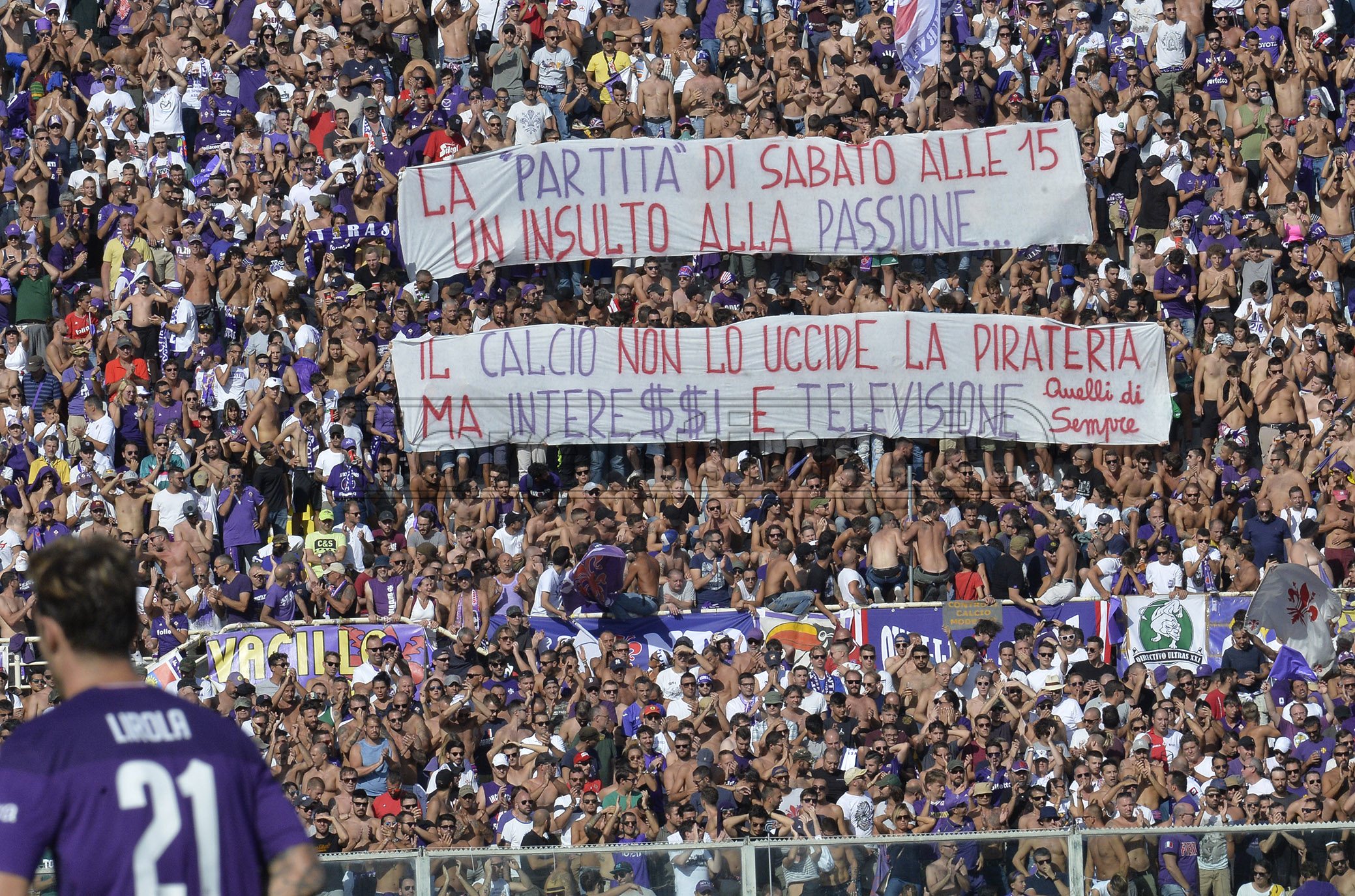 FIORENTINA-JUVENTUS 14-09-2019 STRISCIONI IN CURVA FIESOLE. GALASSI SILVANO/SILPRESS