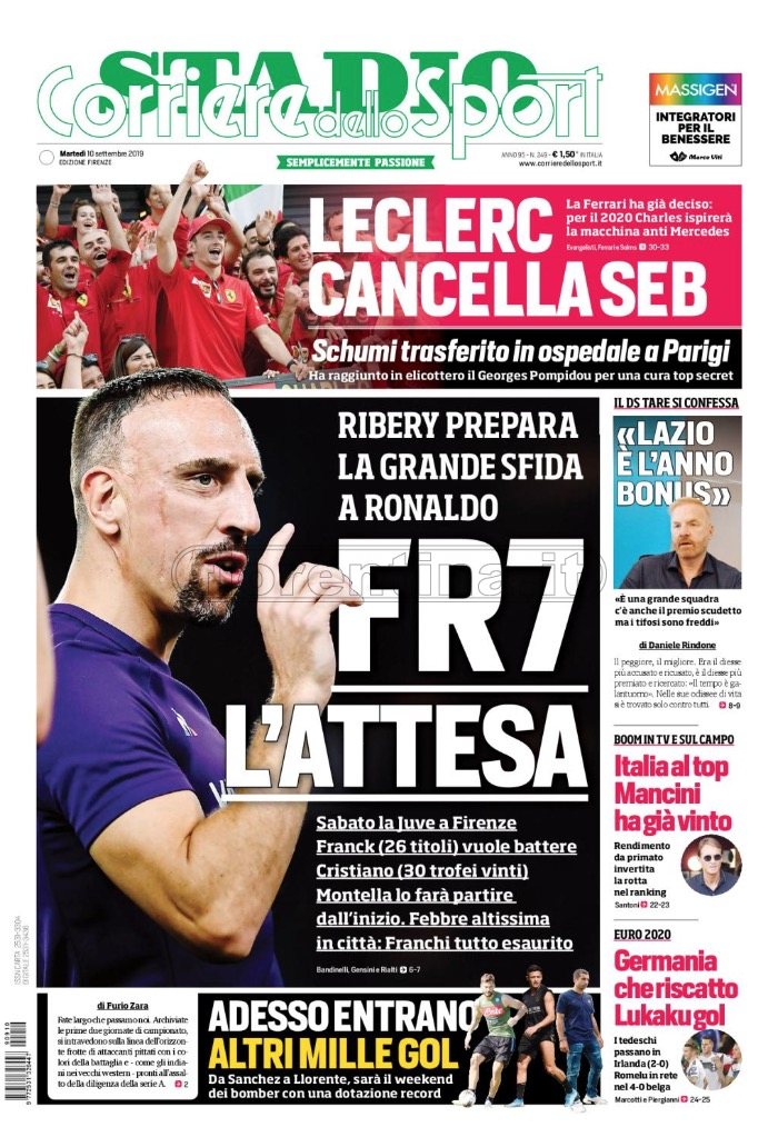 Quotidiani: la prima pagina di Qs, Stadio, Gazzetta, Corriere dello Sport, Tuttosport