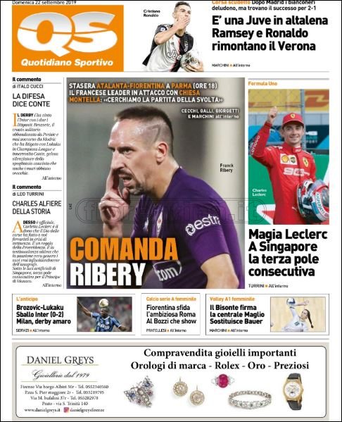 Quotidiani: la prima pagina di Qs, Stadio, Gazzetta, Corriere dello Sport, Tuttosport