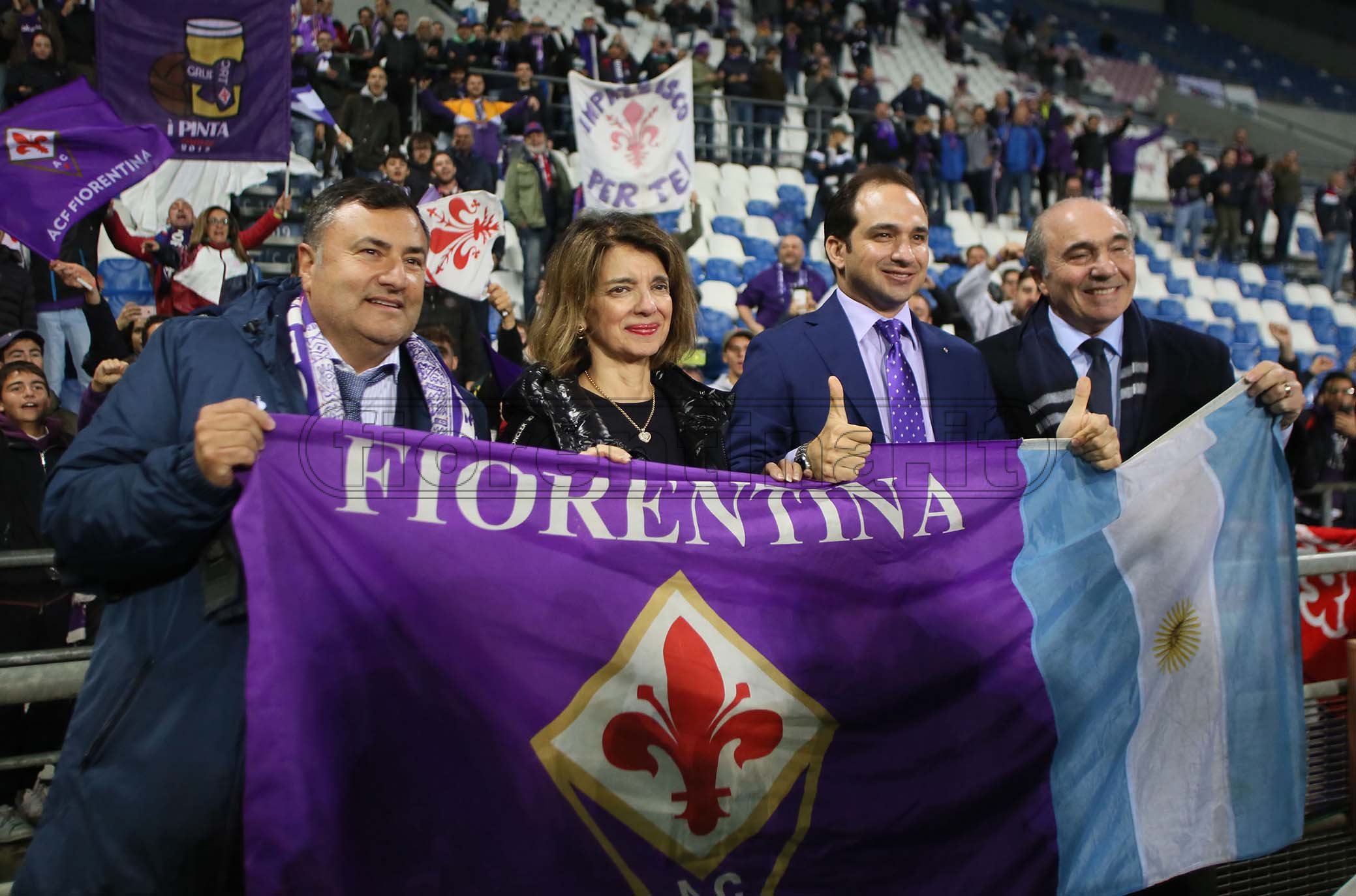 SASSUOLO-FIORENTINA 30-10-2019 ROCCO COMMISSO, LA MOGLIE CATHERINE JOSEPH COMMISSO E JOE BARONE . GALASSI SILVANO/SILPRESS