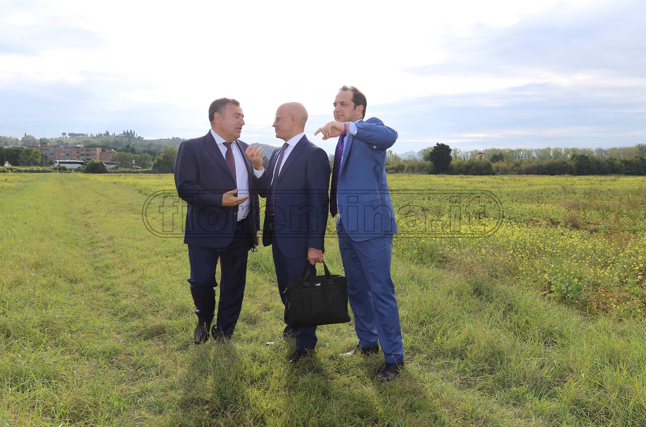 FIORENTINA 09-10-2019 JOE BARONE E JOSEPH COMMISSO IN VISITA AI TERRENI DOVE SORGERA' IL NUOVO CENTRO SPORTIVO DELLA FIORENTINA. ROBERTO VICARIO/SILPRESS