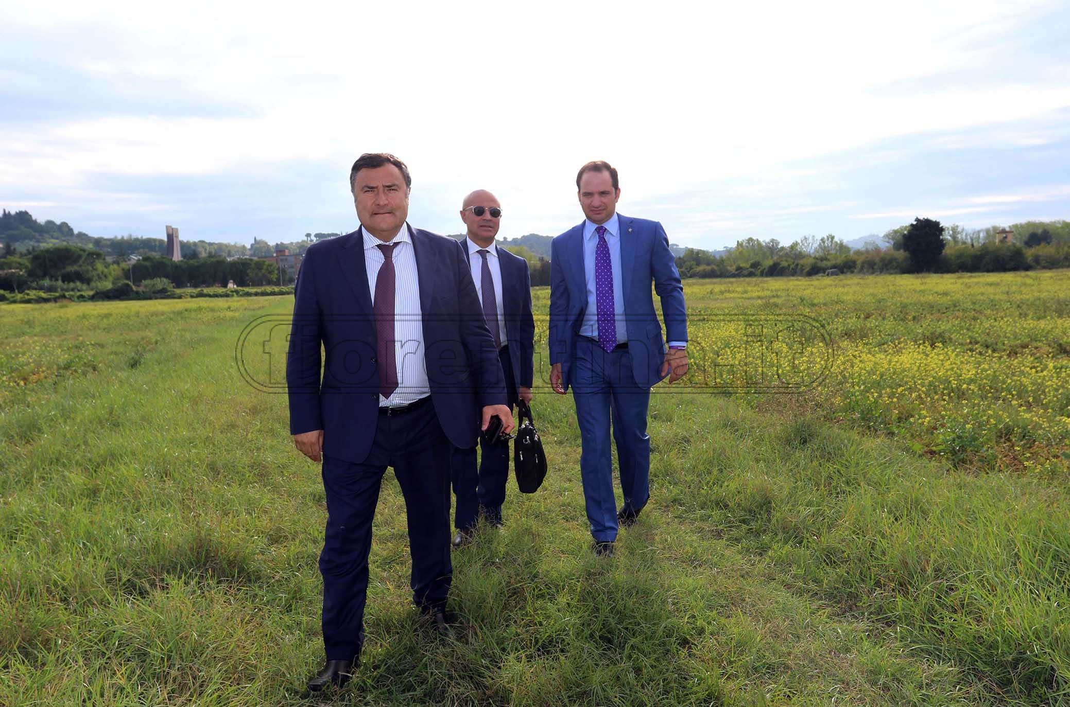 FIORENTINA 09-10-2019 JOE BARONE E JOSEPH COMMISSO IN VISITA AI TERRENI DOVE SORGERA' IL NUOVO CENTRO SPORTIVO DELLA FIORENTINA. ROBERTO VICARIO/SILPRESS