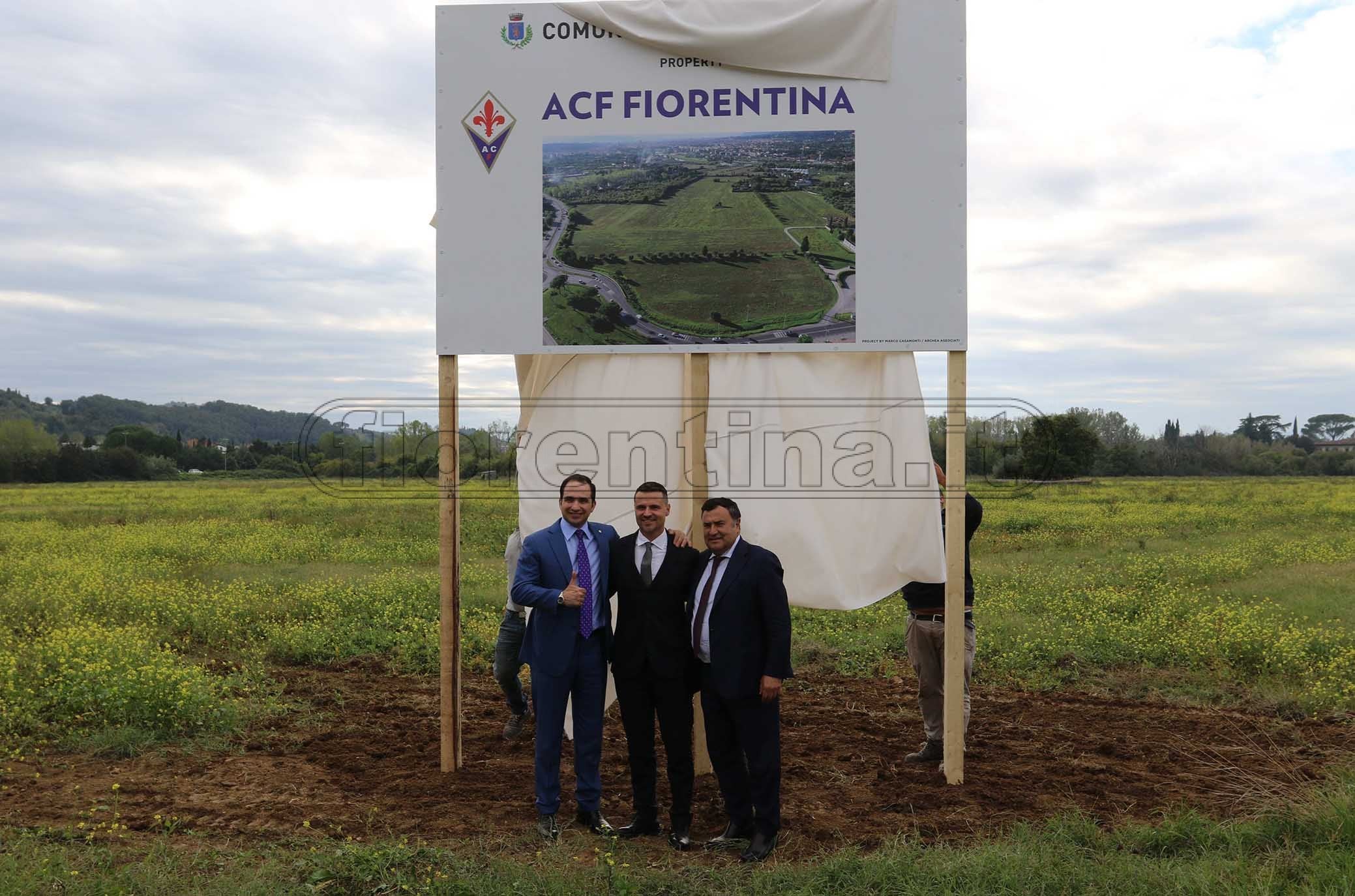 FIORENTINA 09-10-2019 JOE BARONE E JOSEPH COMMISSO E IL SINDACO DI BAGNO A RIPOLI FRANCESCO CASINI INAUGURANO IL NUOVO CENTRO SPORTIVO DELLA FIORENTINA. ROBERTO VICARIO/SILPRESS