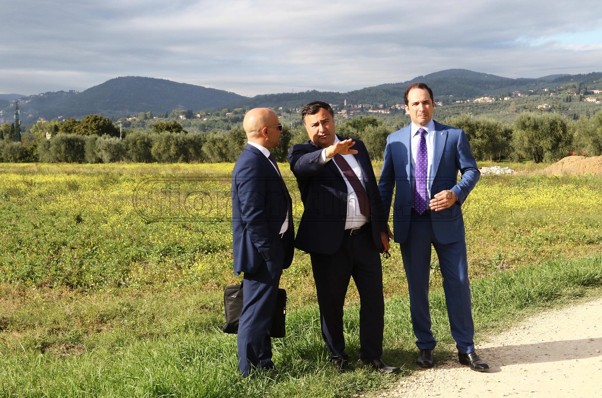 FIORENTINA 09-10-2019 JOE BARONE E JOSEPH COMMISSO IN VISITA AI TERRENI DOVE SORGERA' IL NUOVO CENTRO SPORTIVO DELLA FIORENTINA. GALASSI SILVANO/SILPRESS