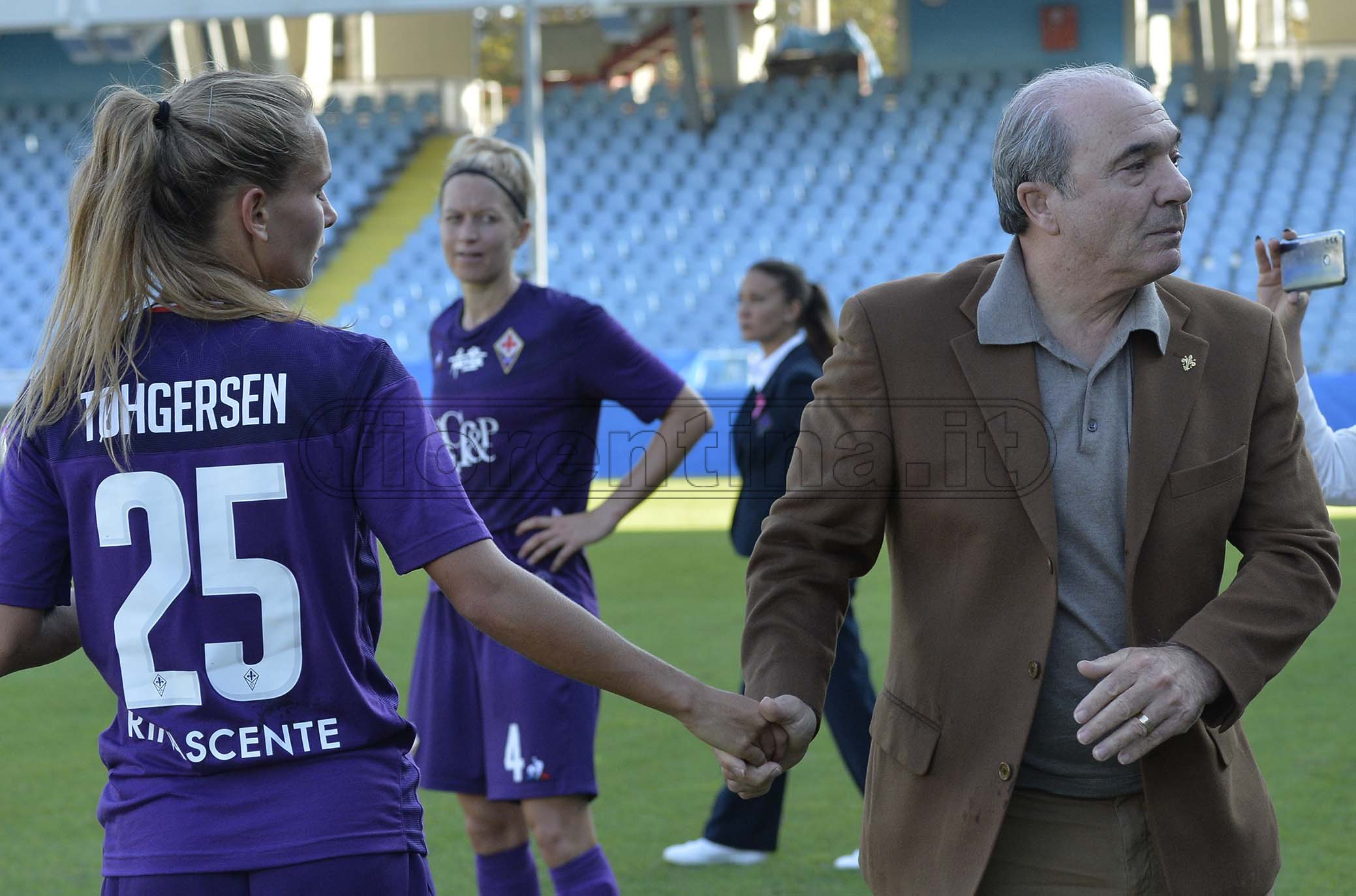 JUVENTUS-FIORENTINA WOMEN SUPERCOPPA FEMMINILE 27-10-2019 ROCCO COMMISSO SALUTA THOGERSEN. GALASSI SILVANO/SILPRESS