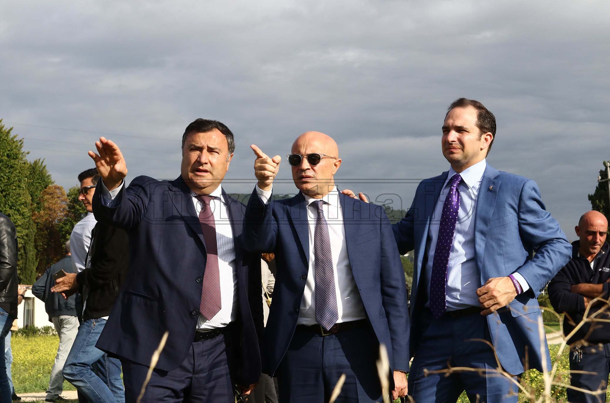 FIORENTINA 09-10-2019 JOE BARONE E JOSEPH COMMISSO IN VISITA AI TERRENI DOVE SORGERA' IL NUOVO CENTRO SPORTIVO DELLA FIORENTINA. GALASSI SILVANO/SILPRESS