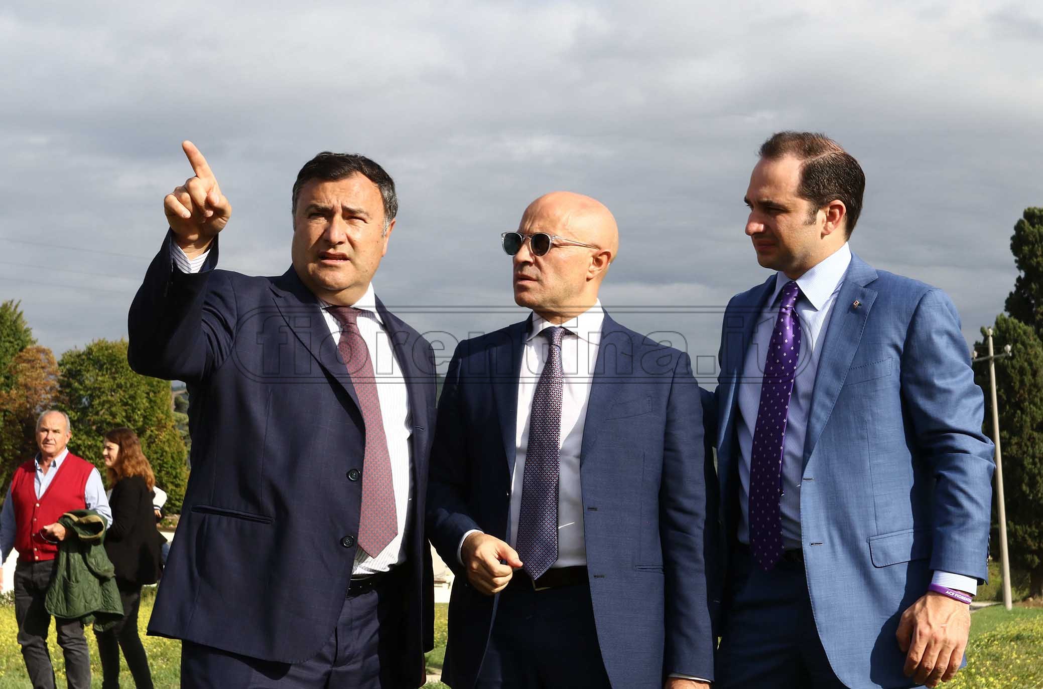 FIORENTINA 09-10-2019 JOE BARONE E JOSEPH COMMISSO IN VISITA AI TERRENI DOVE SORGERA' IL NUOVO CENTRO SPORTIVO DELLA FIORENTINA. GALASSI SILVANO/SILPRESS