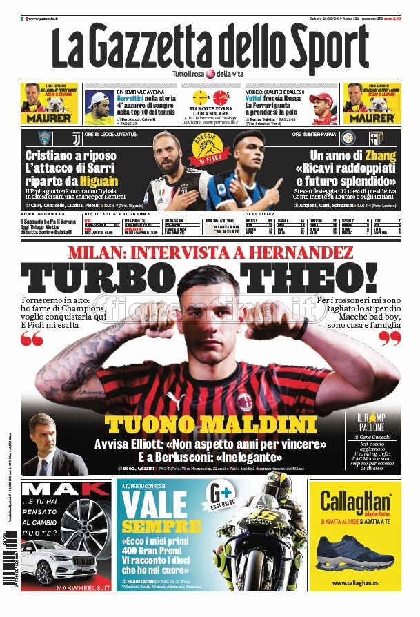 Quotidiani: la prima pagina di Stadio, Gazzetta, Corriere dello Sport, Tuttosport