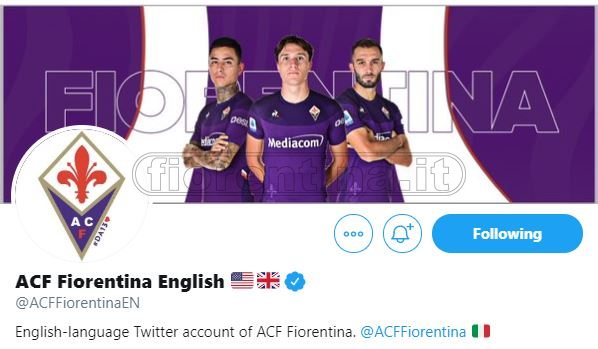 Nasce l'account Twitter in lingua inglese della Fiorentina (VIDEO)