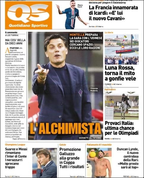 Quotidiani: la prima pagina di Qs, Stadio, Gazzetta, CorSport, Tuttosport