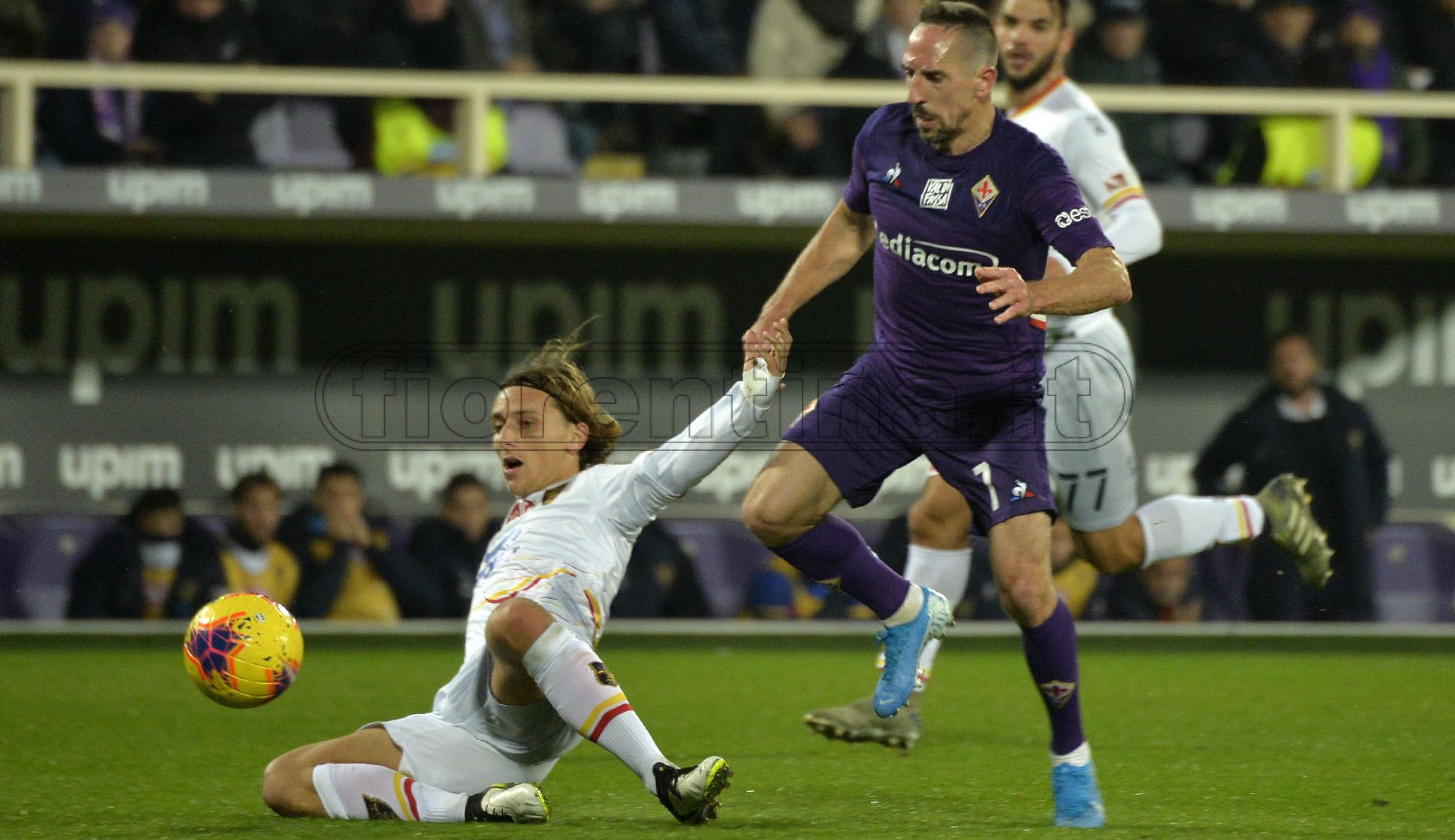 FIORENTINA-LECCE 30-11-2019 FRANCK RIBERY E PETRICCIONE. GALASSI SILVANO/SILPRESS