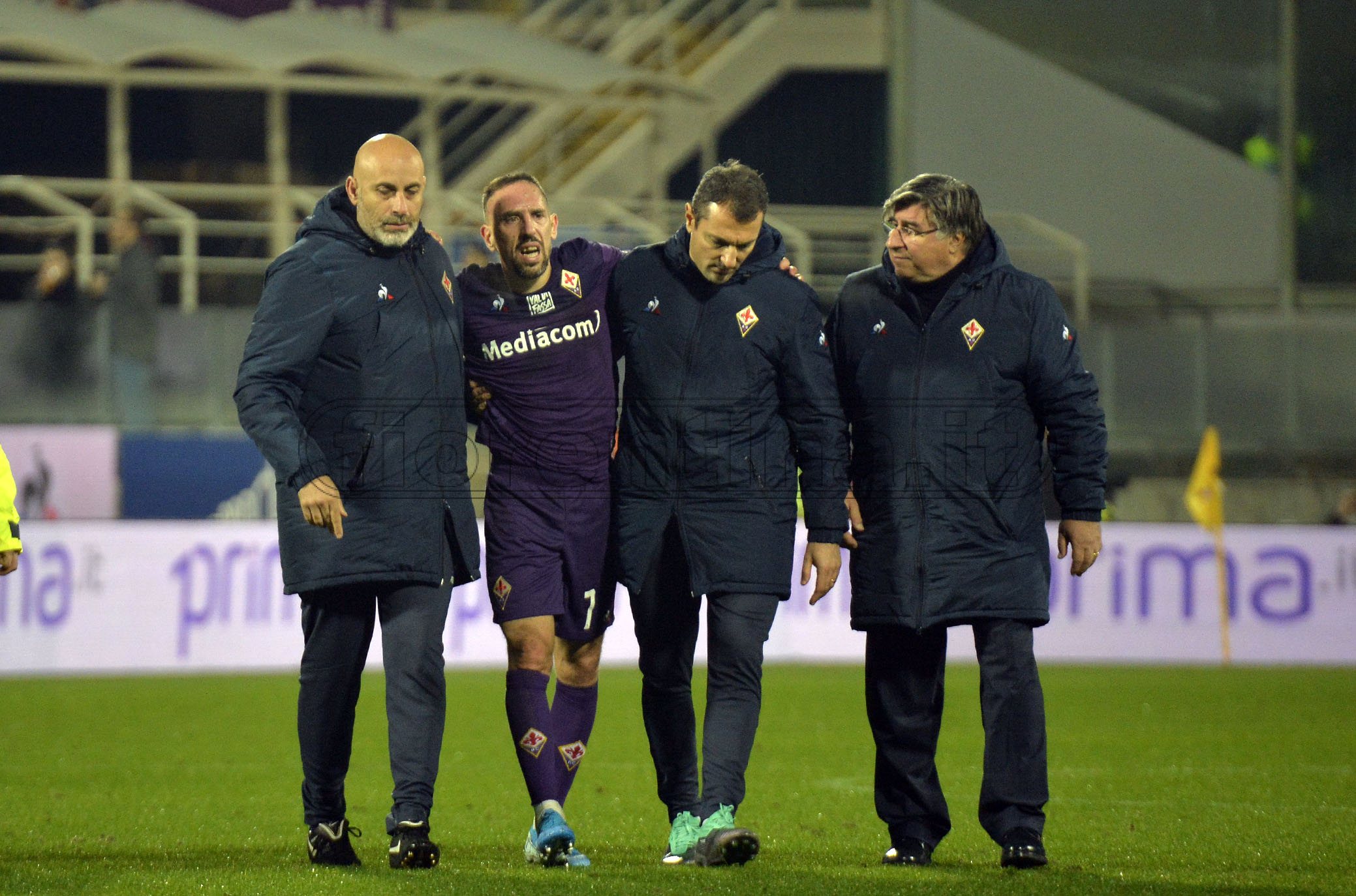 FIORENTINA-LECCE 30-11-2019 INFORTUNIO A FRANCK RIBERY. GALASSI SILVANO/SILPRESS
