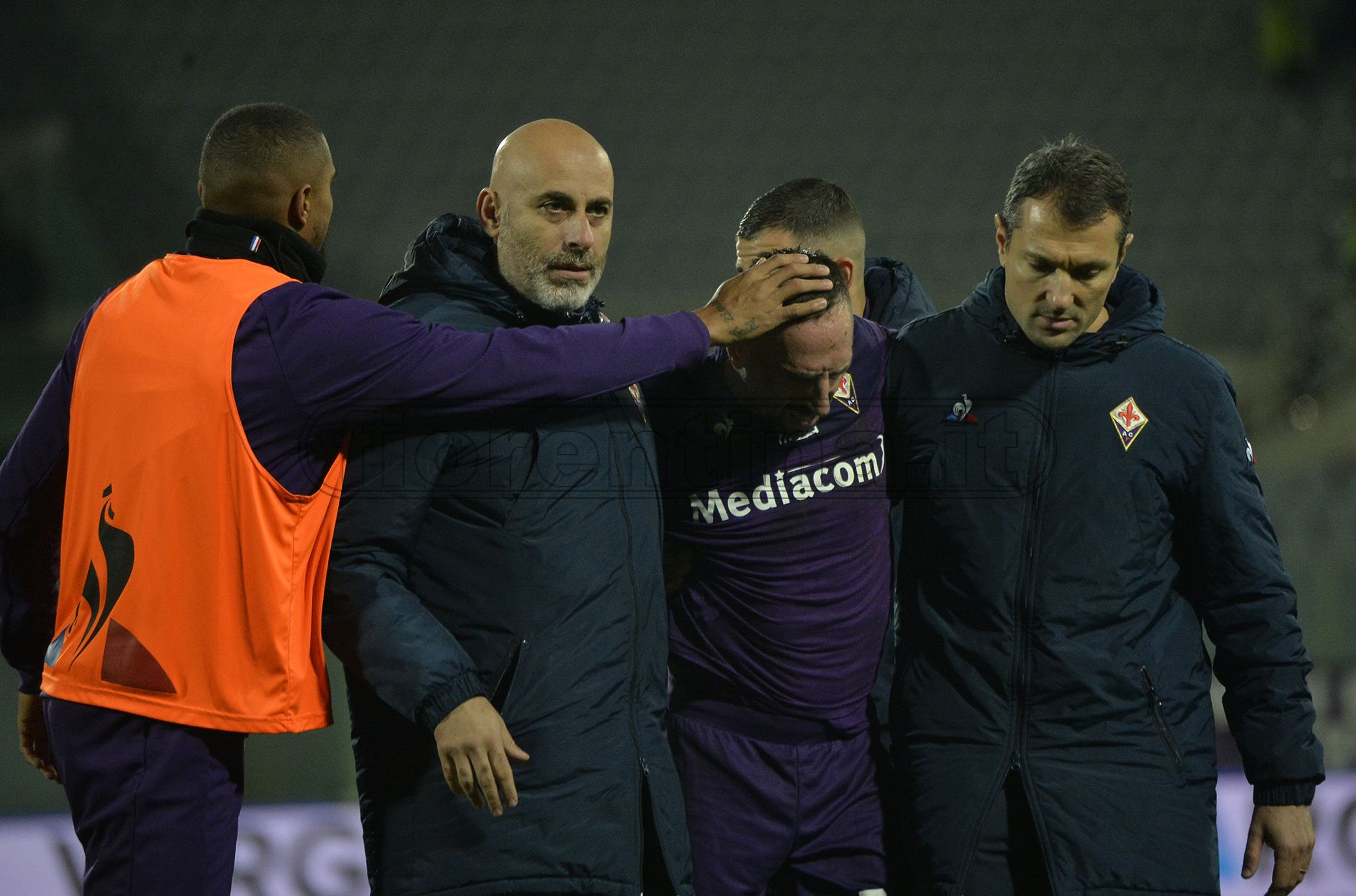 FIORENTINA-LECCE 30-11-2019 INFORTUNIO A FRANCK RIBERY. GALASSI SILVANO/SILPRESS