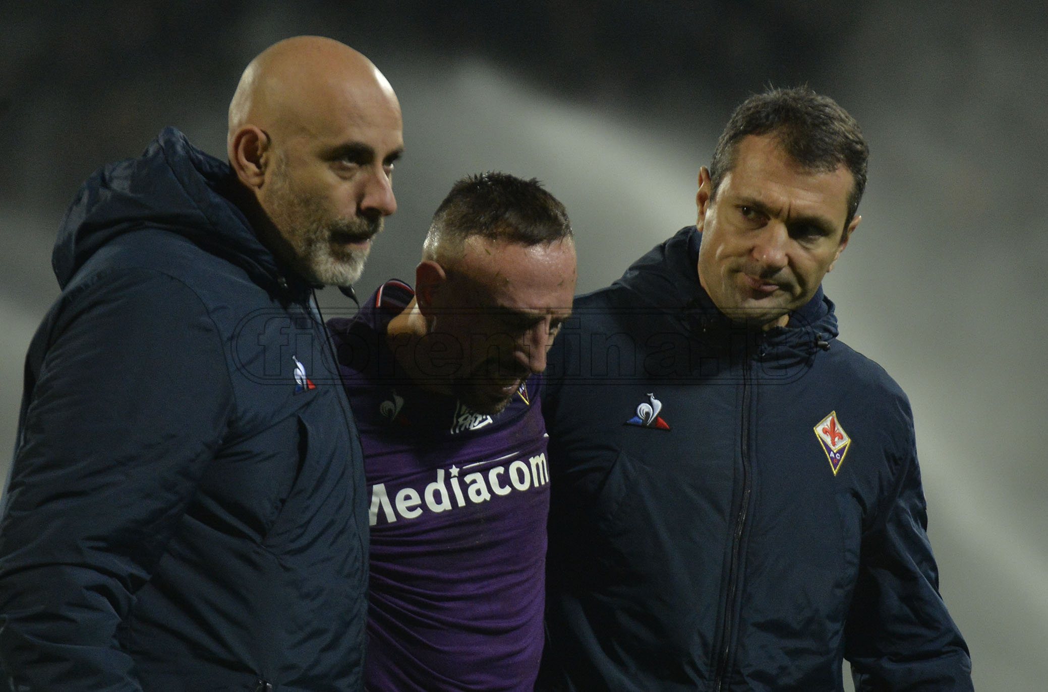 Fiorentina-Lecce, sospetta distorsione alla caviglia per Ribery