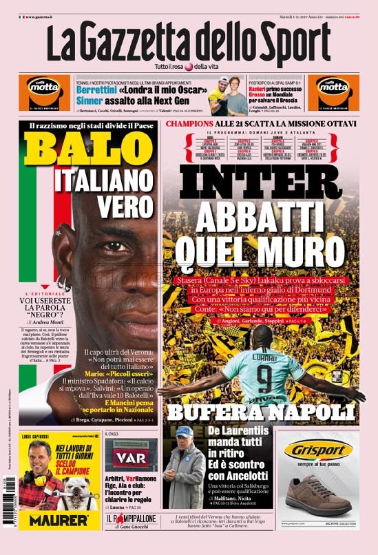 Quotidiani, la prima pagina di Gazzetta, Corriere dello Sport, Tuttosport in edicola