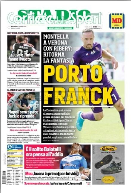 Quotidiani: la prima pagina di Qs, Stadio, Gazzetta, Corriere dello Sport, Tuttosport