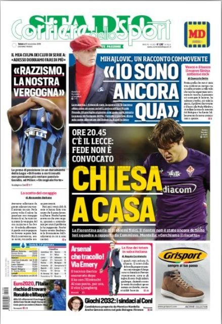 Quotidiani, la prima pagina di Gazzetta, Corriere dello Sport, Tuttosport in edicola