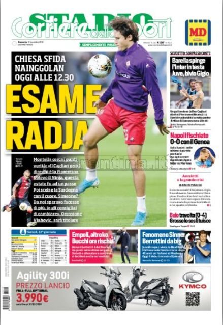 Quotidiani: la prima pagina di Stadio, Gazzetta, Corriere dello Sport, Tuttosport