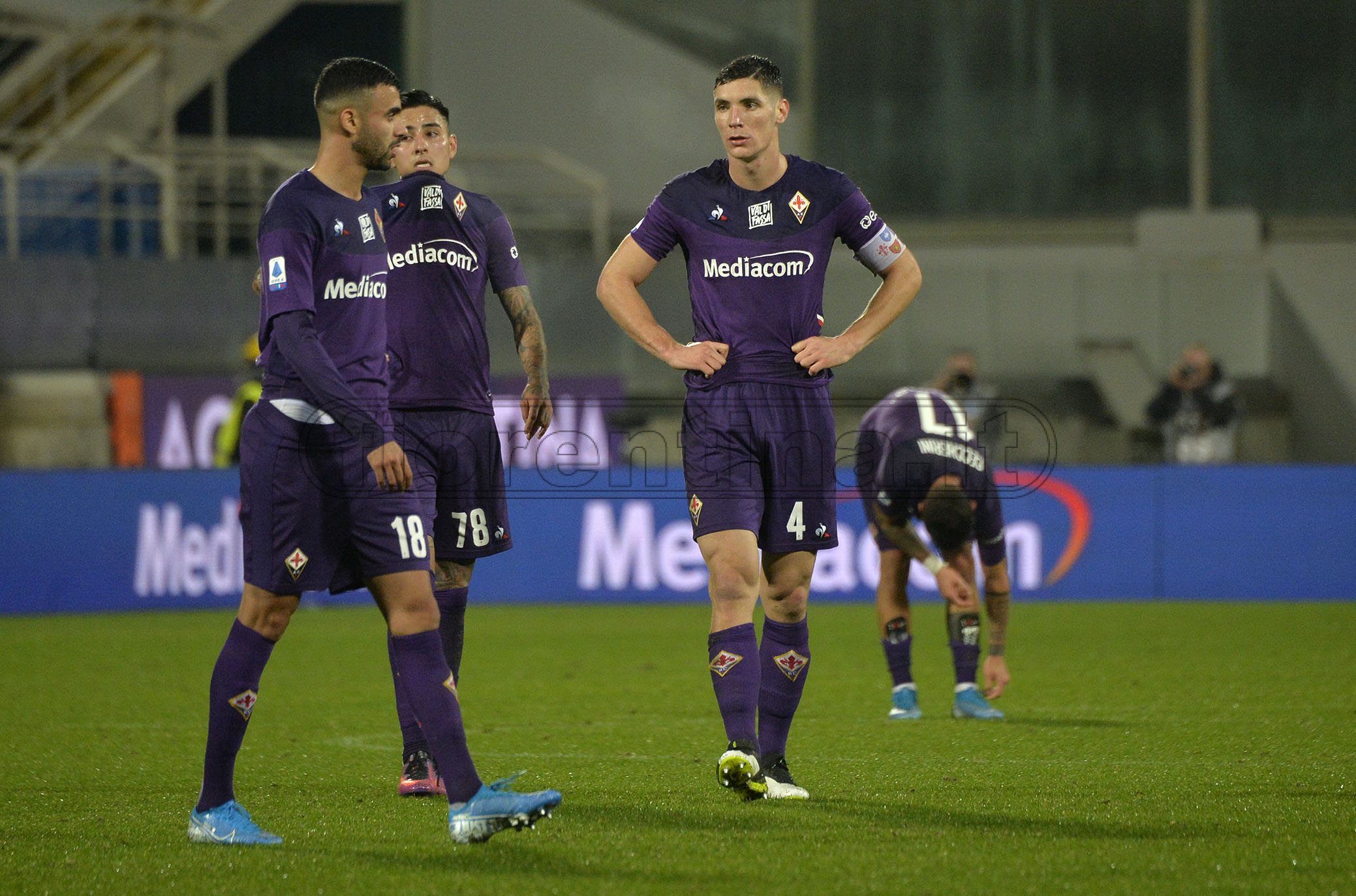 FIORENTINA-LECCE 30-11-2019 GHEZZAL E NIKOLA MILENKOVIC DELUSI. GALASSI SILVANOSILPRESS