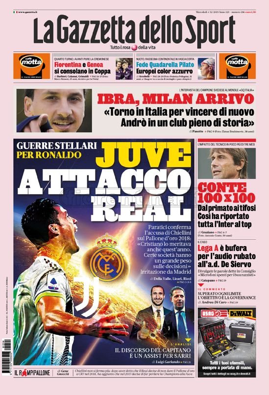 Quotidiani, la prima pagina di Gazzetta, Corriere dello Sport, Tuttosport in edicola