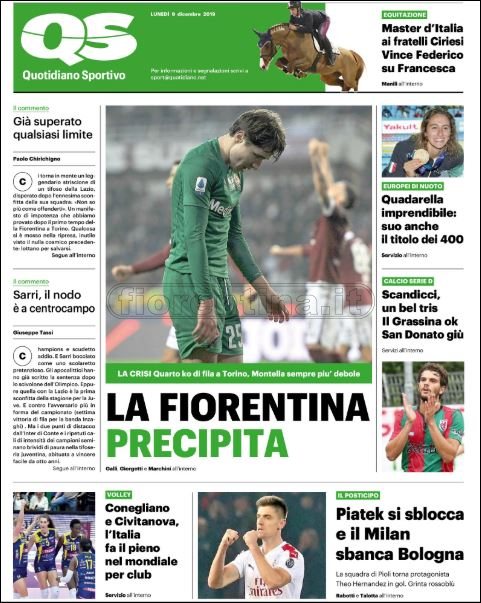 Quotidiani: le prime pagine di QS, Stadio, Corriere dello Sport, Gazzetta e Tuttosport