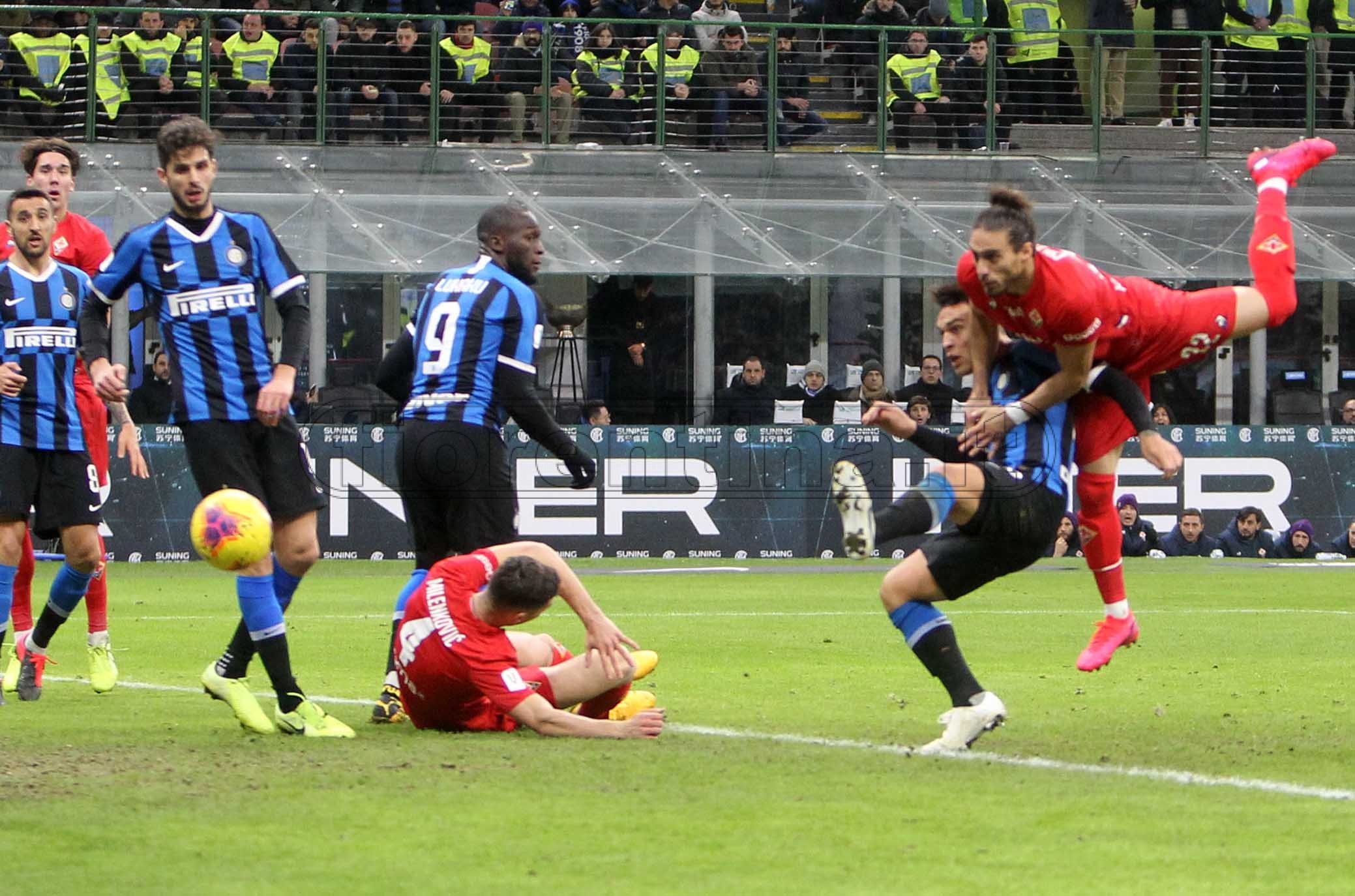 INTER - FIORENTINA COPPA ITALIA 29-01-2020 GOL DI MARTIN CACERES. SILPRESS
